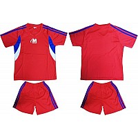Детски екип за футбол/ волейбол/ хандбал фланелка с шорти червено, бяло и синьо