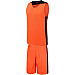 Екип за баскетбол, потник с шорти - неоново оранжев с черно