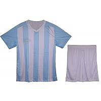 Екип за футбол/ волейбол/ хандбал фланелка с шорти - светло син с бяло рае Maxima