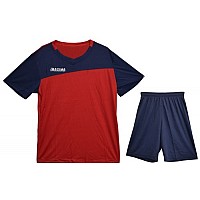 Екип за футбол/ волейбол/ хандбал, фланелка с шорти - тъмносин с червено