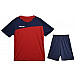 Екип за футбол/ волейбол/ хандбал, фланелка с шорти - тъмносин с червено