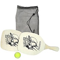 Комплект ракети с тенис топка Maxima, Дървени, За плажен тенис