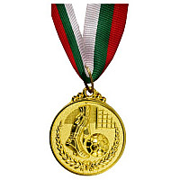 Медал за футбол MAXIMA, 5 см, С трикольорна лента, Златен