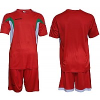 Екип за футбол/ волейбол/ хандбал, фланелка с шорти - червен с бяло и зелено Maxima