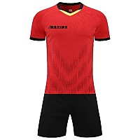Екип за футбол / волейбол / хандбал, Комплект фланелка с шорти, Червен с черен