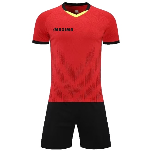 Екип за футбол / волейбол / хандбал, Комплект фланелка с шорти, Червен с черен