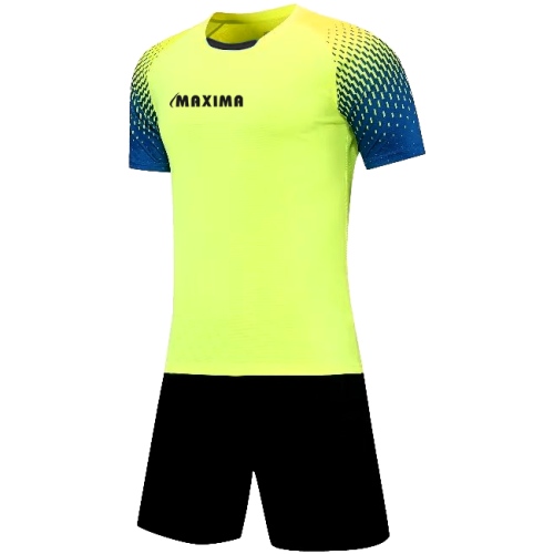 Екип за футбол / волейбол / хандбал, Комплект фланелка с шорти, Електриково зелен с черен